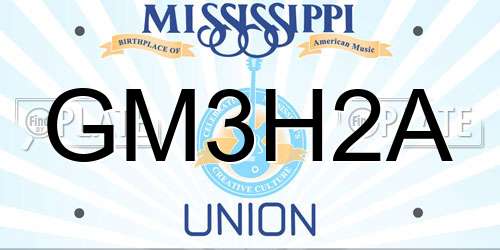 GM3H2A Mississippi License Plate