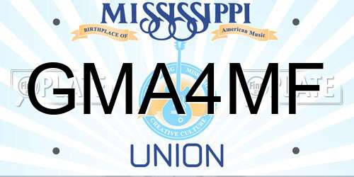 GMA4MF Mississippi License Plate