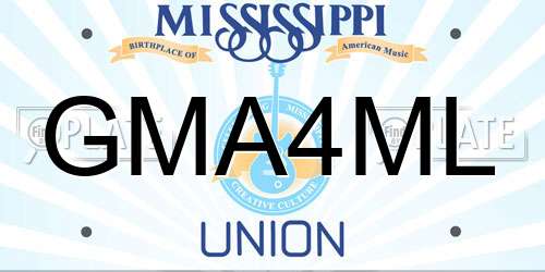 GMA4ML Mississippi License Plate