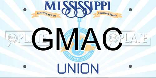 GMAC Mississippi License Plate