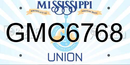 GMC6768 Mississippi License Plate