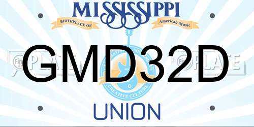 GMD32D Mississippi License Plate