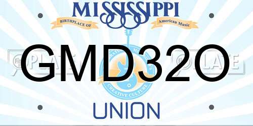 GMD32O Mississippi License Plate