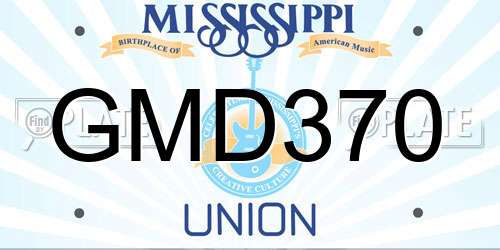 GMD370 Mississippi License Plate