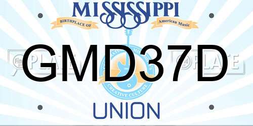 GMD37D Mississippi License Plate