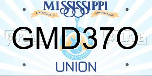 GMD37O Mississippi License Plate