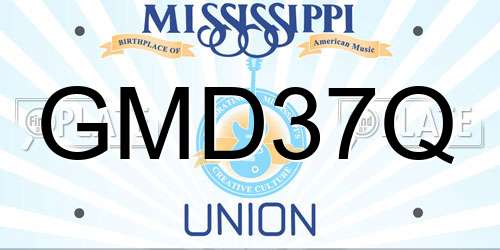GMD37Q Mississippi License Plate