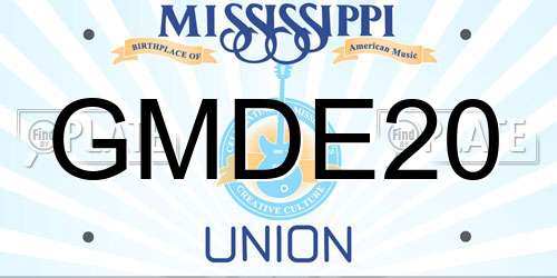 GMDE20 Mississippi License Plate