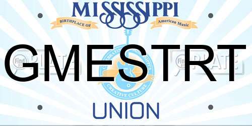 GMESTRT Mississippi License Plate