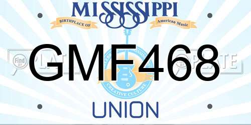 GMF468 Mississippi License Plate