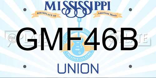 GMF46B Mississippi License Plate