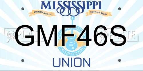 GMF46S Mississippi License Plate