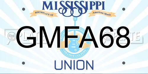 GMFA68 Mississippi License Plate