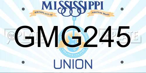GMG245 Mississippi License Plate