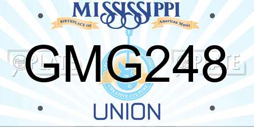 GMG248 Mississippi License Plate