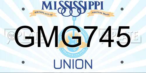 GMG745 Mississippi License Plate