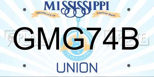 GMG74B Mississippi License Plate