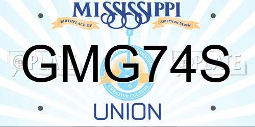 GMG74S Mississippi License Plate
