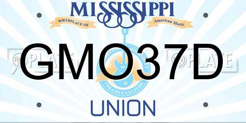 GMO37D Mississippi License Plate