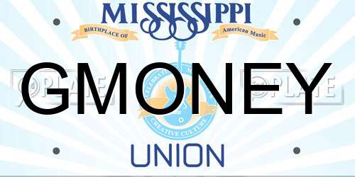 GMONEY Mississippi License Plate
