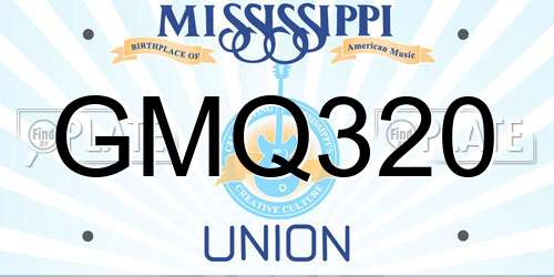 GMQ320 Mississippi License Plate