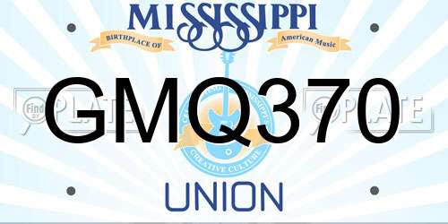 GMQ370 Mississippi License Plate