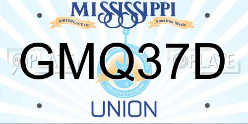 GMQ37D Mississippi License Plate