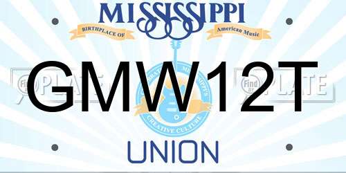 GMW12T Mississippi License Plate