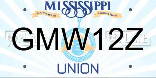 GMW12Z Mississippi License Plate