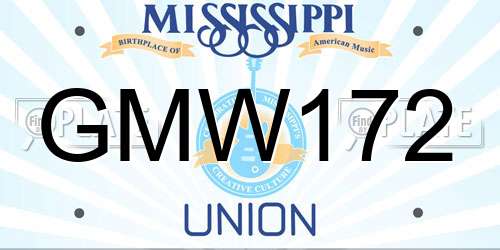 GMW172 Mississippi License Plate