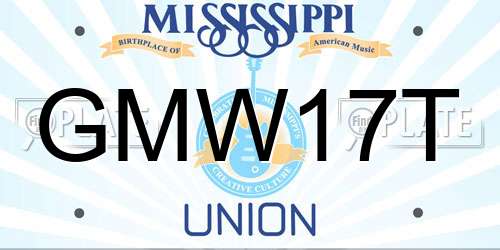 GMW17T Mississippi License Plate