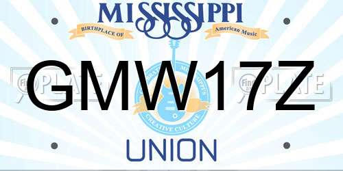 GMW17Z Mississippi License Plate