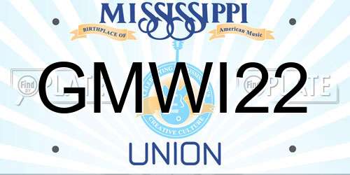 GMWI22 Mississippi License Plate