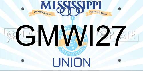 GMWI27 Mississippi License Plate
