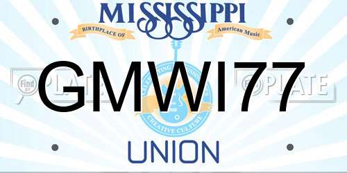 GMWI77 Mississippi License Plate