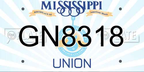 GN8318 Mississippi License Plate