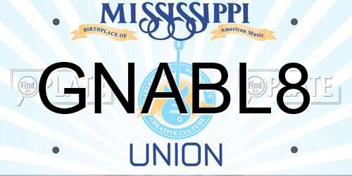GNABL8 Mississippi License Plate