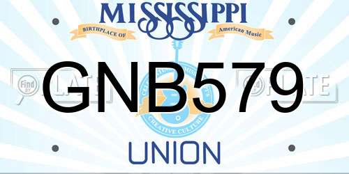 GNB579 Mississippi License Plate