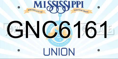 GNC6161 Mississippi License Plate