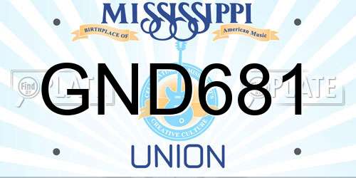 GND681 Mississippi License Plate