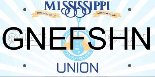 GNEFSHN Mississippi License Plate