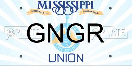 GNGR Mississippi License Plate