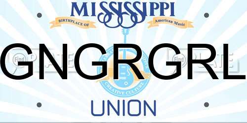 GNGRGRL Mississippi License Plate