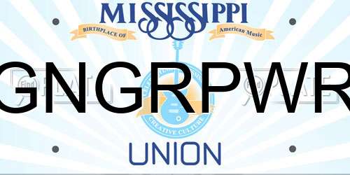 GNGRPWR Mississippi License Plate