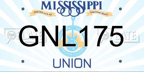 GNL175 Mississippi License Plate