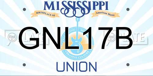 GNL17B Mississippi License Plate