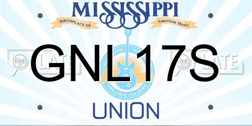 GNL17S Mississippi License Plate