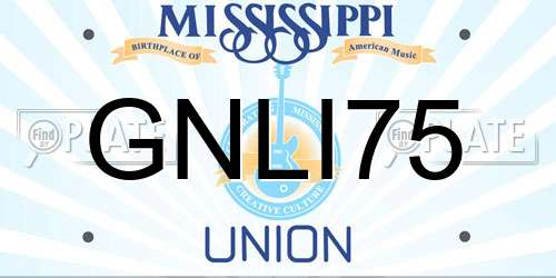 GNLI75 Mississippi License Plate