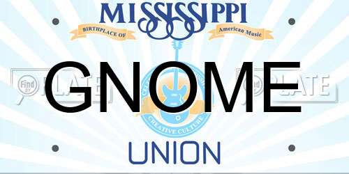 GNOME Mississippi License Plate