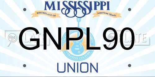 GNPL90 Mississippi License Plate